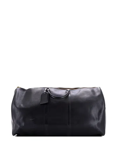 Pre-owned Louis Vuitton Keepall Bag Epi Leather 55 Travel Bag In Black