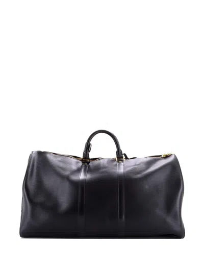 Pre-owned Louis Vuitton Keepall Bag Epi Leather 55 Travel Bag In Black
