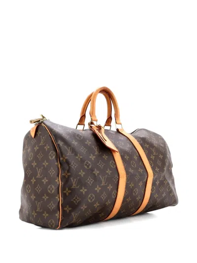 Pre-owned Louis Vuitton Keepall Bag Monogram Canvas 45 Satchel In Brown