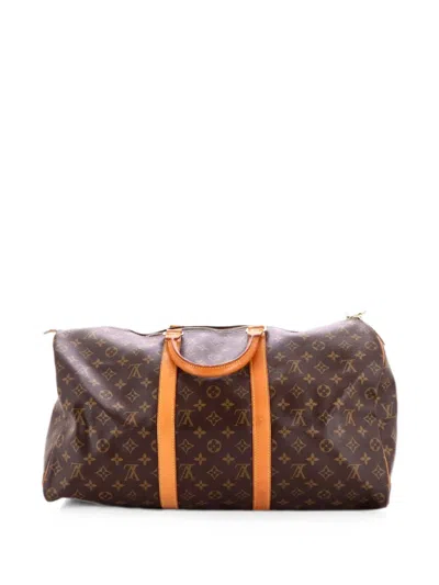 Pre-owned Louis Vuitton Keepall Bag Monogram Canvas 45 Satchel In Brown