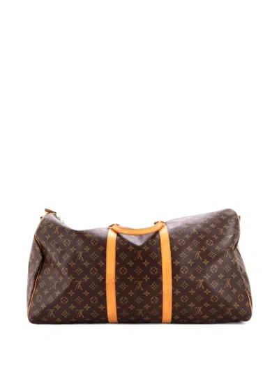 Pre-owned Louis Vuitton Keepall Bag Monogram Canvas 60 Travel Bag In Brown