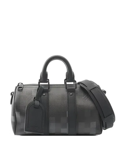 Pre-owned Louis Vuitton Keepall Bandoulière 25 Monogram Duffel Bag In Black