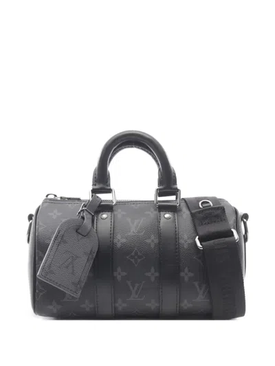 Pre-owned Louis Vuitton Keepall Bandoulière 25 Two-way Handbag In Black