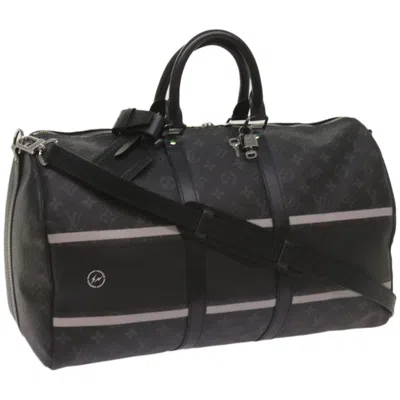 Pre-owned Louis Vuitton Keepall Bandouliere 45 Black Canvas Travel Bag ()