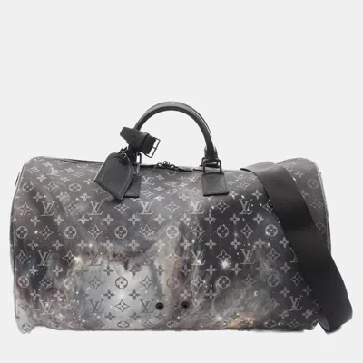 Pre-owned Louis Vuitton Keepall Bandouliere 50 Black Monogram Galaxy Shoulder Bag