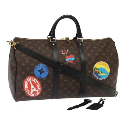 Pre-owned Louis Vuitton Keepall Bandouliere 50 Brown Canvas Shoulder Bag ()