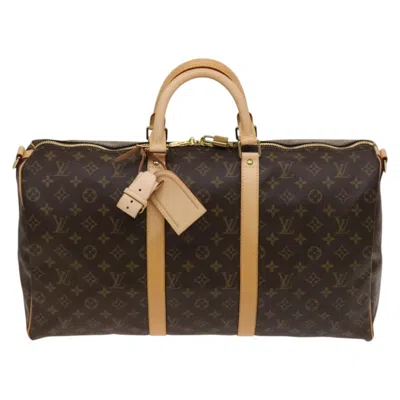 Pre-owned Louis Vuitton Keepall Bandouliere 50 Brown Canvas Travel Bag ()