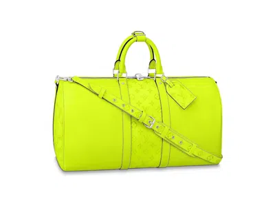 Pre-owned Louis Vuitton Keepall Bandouliere 50 In Neon Yellow