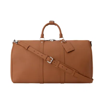 Pre-owned Louis Vuitton Keepall Bandoulière 50 'tan Waxy Calf Leather' | Brown | Men's Size Onesize