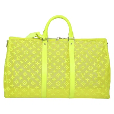 Pre-owned Louis Vuitton Keepall Bandouliere 50 Yellow Canvas Travel Bag ()