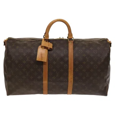 Pre-owned Louis Vuitton Keepall Bandouliere 55 Brown Canvas Travel Bag ()