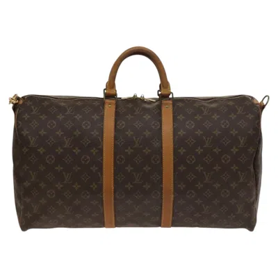 Pre-owned Louis Vuitton Keepall Bandouliere 55 Brown Canvas Travel Bag ()
