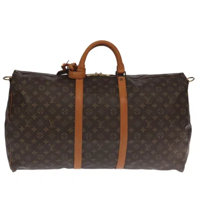 Pre-owned Louis Vuitton Keepall Bandoulière 60 Brown Canvas Travel Bag ()