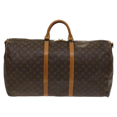 Pre-owned Louis Vuitton Keepall Bandoulière 60 Brown Canvas Travel Bag ()