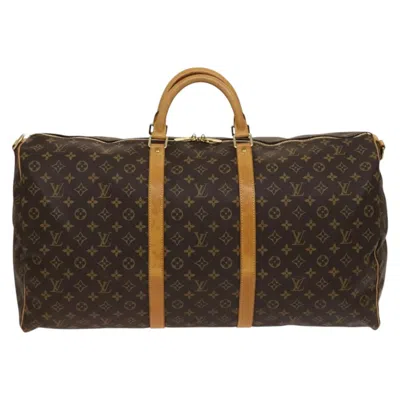 Pre-owned Louis Vuitton Keepall Bandoulière 60 Brown Canvas Travel Bag ()
