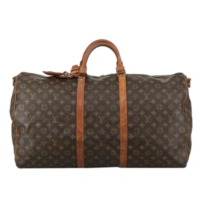 Pre-owned Louis Vuitton Keepall Bandoulière 60 Brown Canvas Travel Bag ()