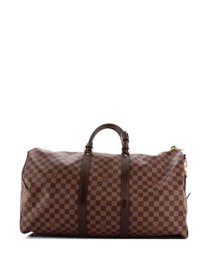 Pre-owned Louis Vuitton Keepall Bandouliere Bag Damier 55 Travel Bag In Brown