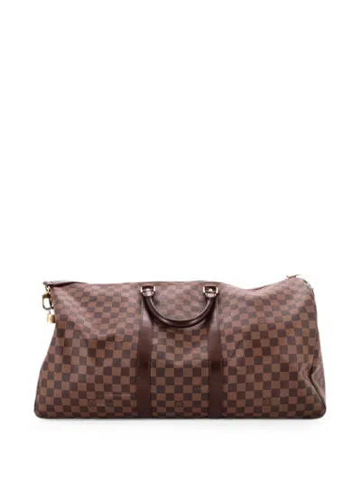 Pre-owned Louis Vuitton Keepall Bandouliere Bag Damier 55 Travel Bag In Brown