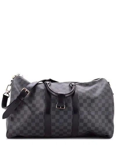 Pre-owned Louis Vuitton Keepall Bandouliere Bag Damier Graphite 45 (authentic Pre-loved)