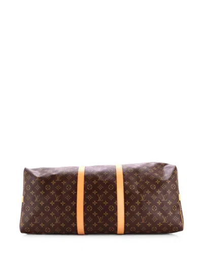 Pre-owned Louis Vuitton Keepall Bandouliere Bag Monogram Canvas 60 Travel Bag In Brown