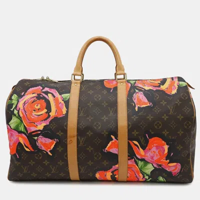 Pre-owned Louis Vuitton Keepall Brown Monogram Rose Size 50