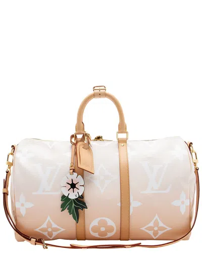 Louis Vuitton Keepall Canvas Luggage Bag In Brown