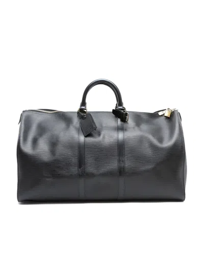 Pre-owned Louis Vuitton Keepall Epi 55 Weekend Bag In Black