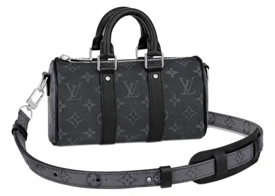 Pre-owned Louis Vuitton Keepall Xs Monogram Eclipse Reverse In Black