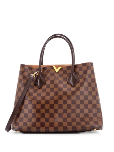Pre-owned Louis Vuitton Kensington Handbag Damier Tote Bag In Brown