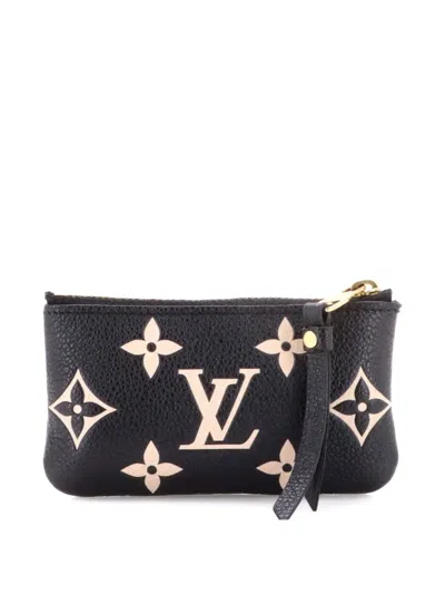 Pre-owned Louis Vuitton Key Bicolor Monogram Empreinte Giant Pouch In Black