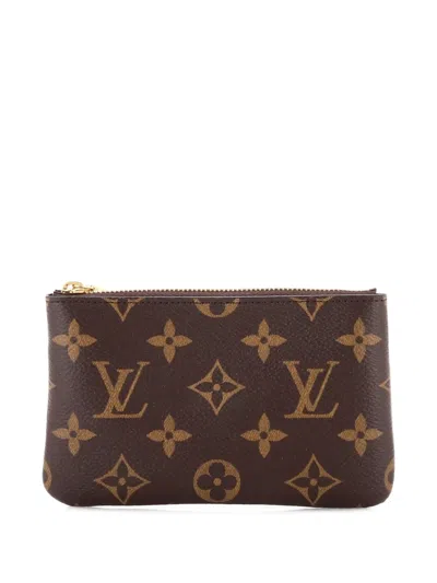Pre-owned Louis Vuitton Key Monogram Canvas Small Pouch In Brown