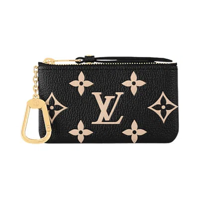 Pre-owned Louis Vuitton Key Pouch 'black/beige Monogram Embossed Empreinte Cowhide Leather' | Women's Size One