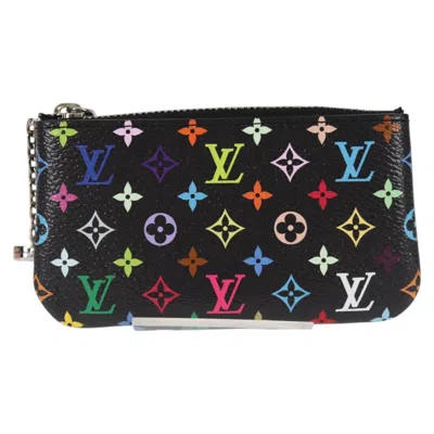 Pre-owned Louis Vuitton Key Pouch Canvas Wallet () In Black