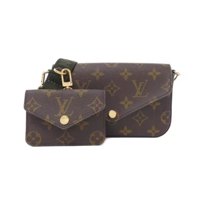 Pre-owned Louis Vuitton Khaki Marron Coated Canvas Pochette Shoulder Bag ()