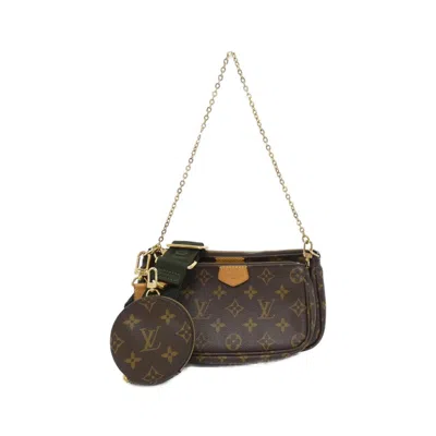 Pre-owned Louis Vuitton Khaki Marron Coated Canvas Pochette Shoulder Bag ()