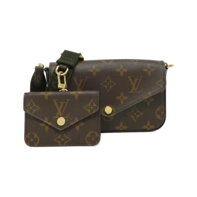 Pre-owned Louis Vuitton Khaki Marron Monogram Monogram Pochette Shoulder Bag ()