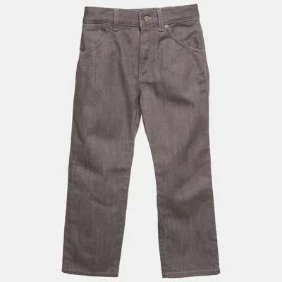 Pre-owned Louis Vuitton Kids Grey Denim Skinny Jeans/waist 20" In Gray