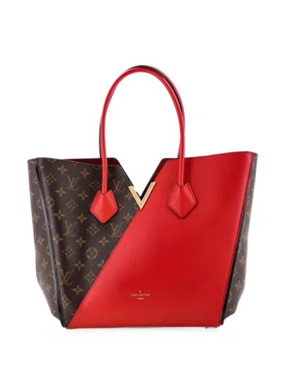 Pre-owned Louis Vuitton Kimono Handbag Monogram Canvas And Leather Mm Tote Bag In Brown
