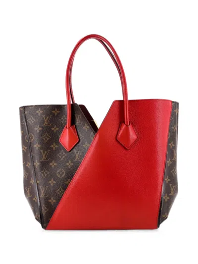 Pre-owned Louis Vuitton Kimono Handbag Monogram Canvas And Leather Mm Tote Bag In Red