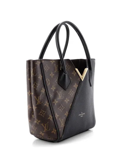 Pre-owned Louis Vuitton Kimono Handbag Monogram Canvas And Leather Pm Tote Bag In Brown
