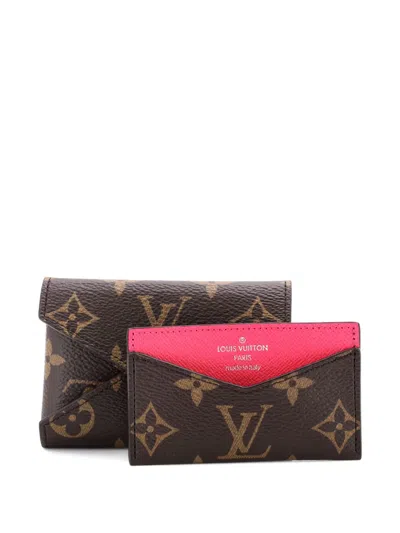 Pre-owned Louis Vuitton Kirigami Card Holder Monogram Canvas Pouch In Brown