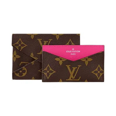 Pre-owned Louis Vuitton Kirigami Card Holder 'pondichery Pink/brown Monogram Canvas' | Women's Size Onesize
