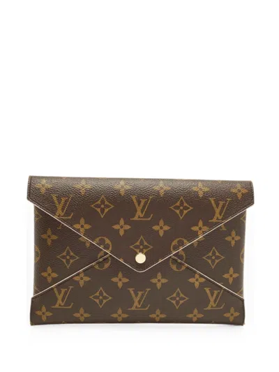 Pre-owned Louis Vuitton Kirigami Monogram-pattern Pouch Set (set Of Three) In Brown
