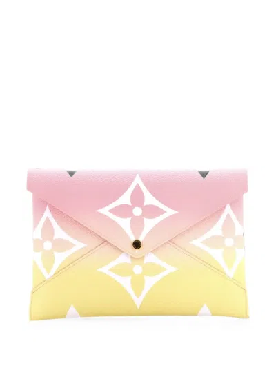 Pre-owned Louis Vuitton Kirigami Pochette By The Pool Monogram Giant Gm Pouch In Pink
