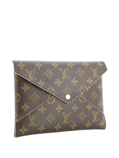 Pre-owned Louis Vuitton Kirigami Pochette Monogram Canvas Gm Pouch In Brown