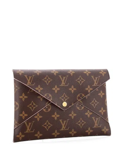 Pre-owned Louis Vuitton Kirigami Pochette Monogram Canvas Gm Pouch In Brown