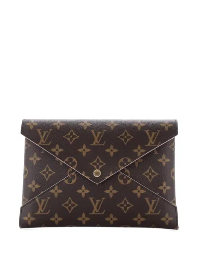 Pre-owned Louis Vuitton Kirigami Pochette Monogram Canvas Gm Pouch In Brown