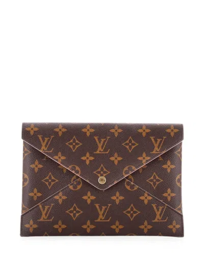 Pre-owned Louis Vuitton Kirigami Pochette Monogram Canvas Gm Pouch In Brown