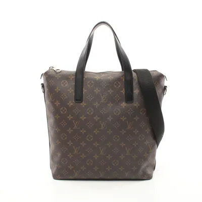 Pre-owned Louis Vuitton Kitan Monogram Macassar Handbag Tote Bag Pvc Leather 2way In Brown