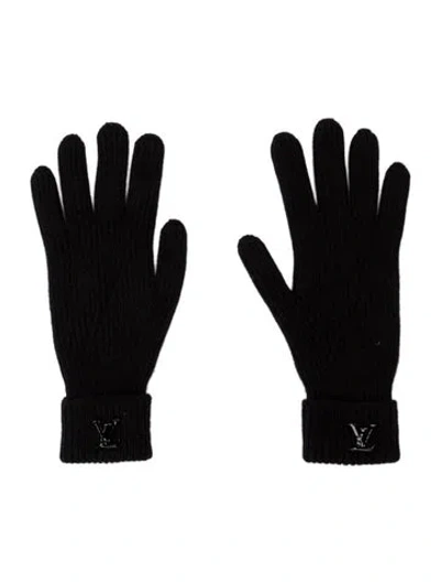 Pre-owned Louis Vuitton Knitted Gloves In Black